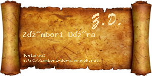 Zámbori Dóra névjegykártya