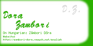 dora zambori business card