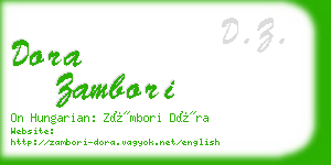 dora zambori business card